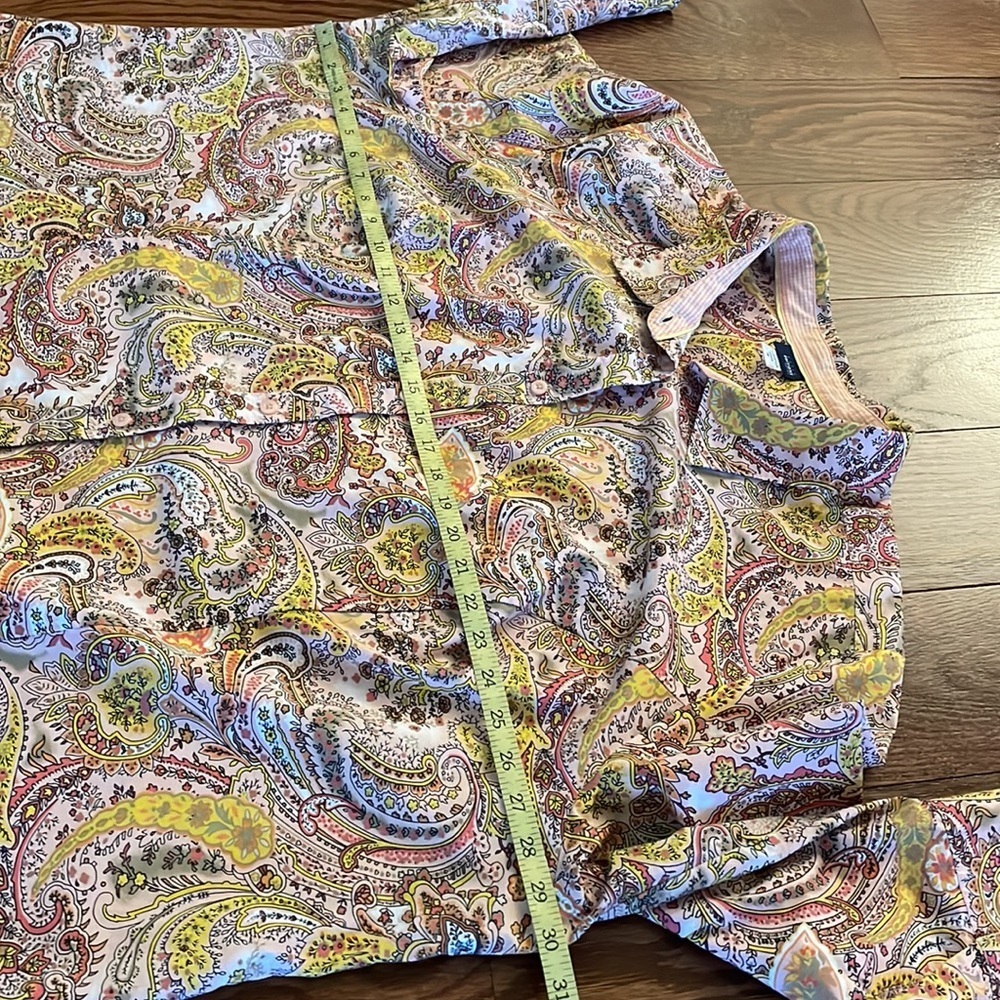 BASIC EDITIONS PLUS women’s paisley button up collared neckline 3/4 sleeve sz 4X - Picture 5 of 10